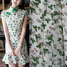 150 см клубника печатных ткань метр микро перспектива шифон материал мягкие платье с шарфом Детские S