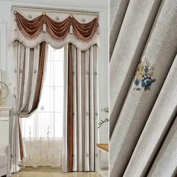 

New European style French blackout splicing curtains French Windows French window parlor porch bedroom balcony curtain