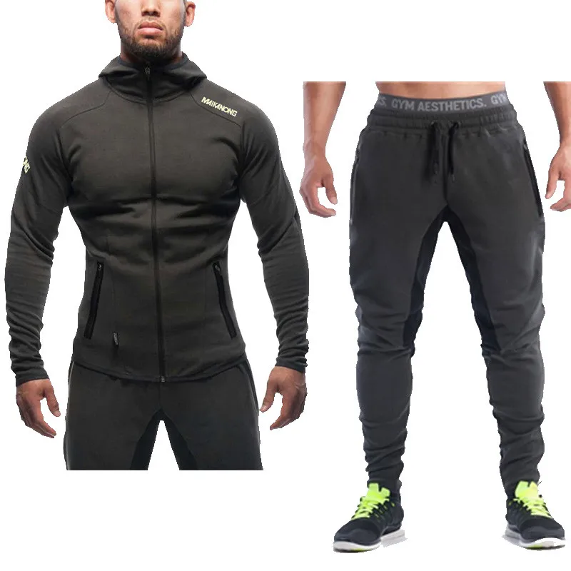 Мужской брендовый спортивный костюм из 2 предметов, куртка+ штаны, мужской костюм с капюшоном, мужские спортивные костюмы, спортивная одежда для бега, спортивный костюм для мужчин
