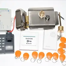 Электрический дверной замок для ворот, защищенный от сбоя, Электрический дверной замок для ворот, комплект с считывателем отпечатков пальцев, дверной звонок, 10 rfid меток