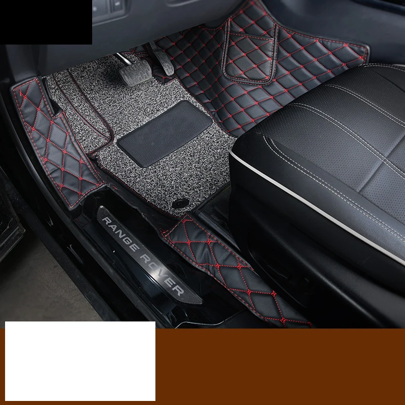 lsrtw2017 wire leather car floor mat for Range Rover Velar accessories rug carpet interior styling decoration