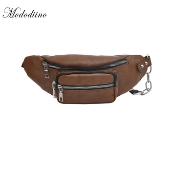 

Mododiino Fashion Women Belt Bag Waterproof Chain Waist Bag PU Leather Fanny Bag Female Crossbody Bags Chest Handbag DNV0949