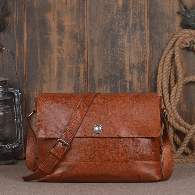 Genuine Leather Men Shoulder Satchel Casual Male Messenger England Genuine Leather Men Shoulder Satchel Casual Male Messenger England Style Handbags For Man Crossbody Vintage Solid