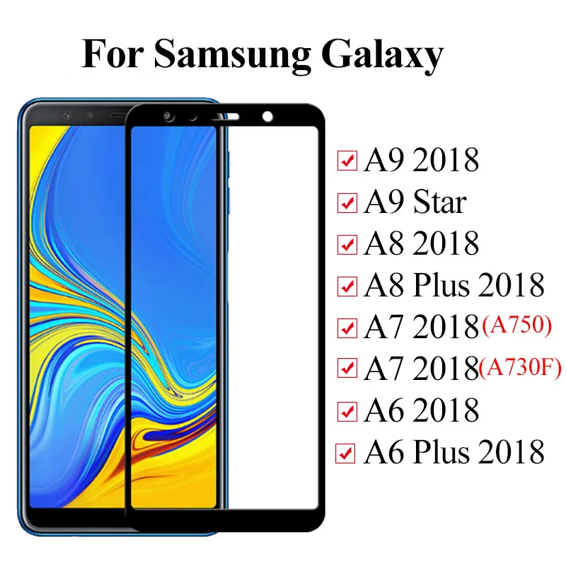 Защитное стекло для Samsung Galaxy A9 A8 A7 A6 plus 2018 A9200 A750 A 9 8 6 закаленное | Мобильные