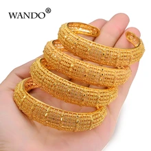 WANDO 4 шт./лот в стиле панк ювелирные изделия из золота из Дубаи золото Цвет браслеты для эфиопские Браслеты& Браслеты Эфиопии, ювелирное изделие, подарок b144