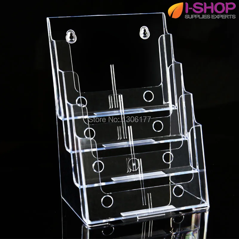 Four Tiers Magazine Display Catalog Holder Brochure Holder Multi Compartment Tiered Literature
