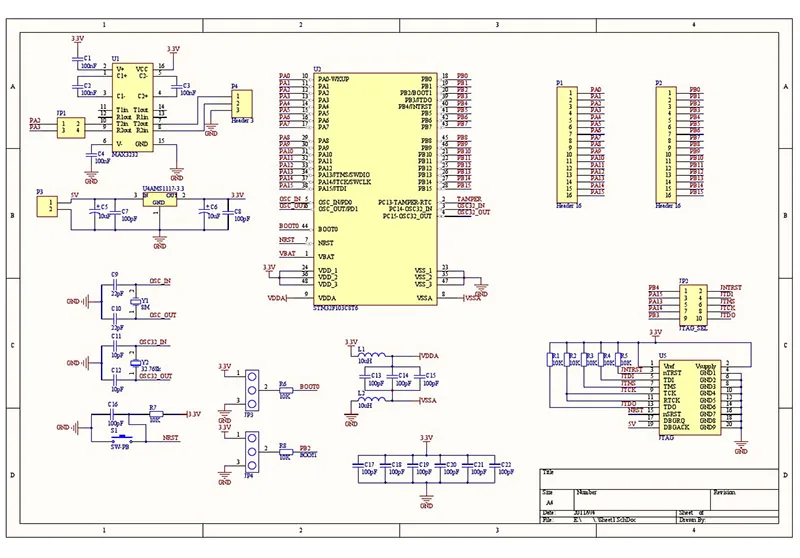 Stm32f103ret6 отладочная плата схема Минимальная системная плата STM32F103C8T6 ARM STM32, модуль разработки для Ardui