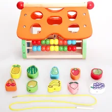 Многофункциональная интеллектуальная коробка обучающая игрушка дом Раннее Обучение интересной формы совпадающая головоломка хижина четыре 1-3 года