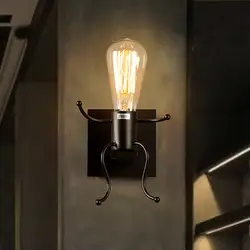 Лофт Винтаж бра американской промышленных настенный светильник Эдисон Свет E27 прикроватной тумбочке настенные светильники украшение дома