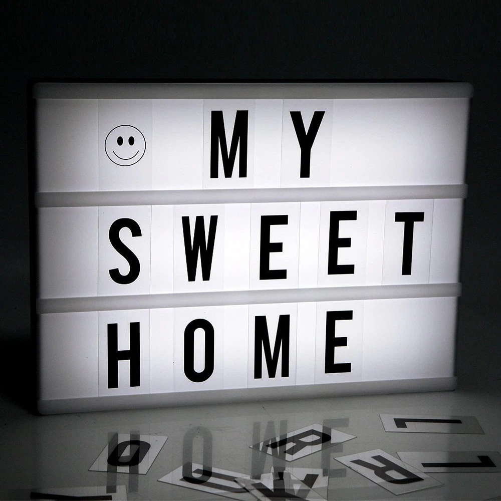 

2017 New LED DIY Combination Light Box Night Lamp A4 A6 Size Letters Cards Luminaria Plaque Box Wedding Xmas Decor Night light