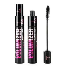 2 в 1 двойное Регулируемое количество тушь для макияжа длинные толстые катушки становятся испорченными водостойкая и затеняющая косметика бренд
