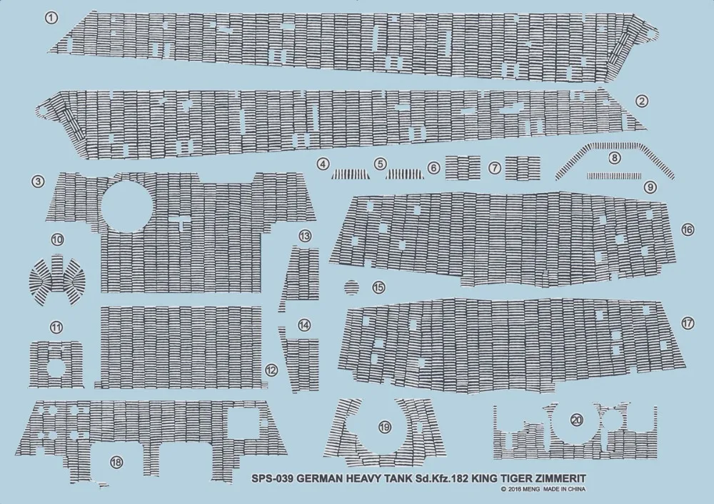 

1/35 Scale MENG SPS039 Decal for German Heavy Tank Sd.Kfz.182 King Tiger Zimmerit(for TS-031)