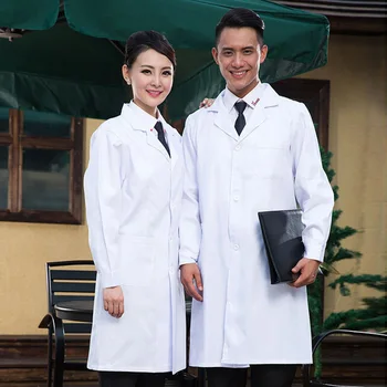 

New Autumn&Winter Long Sleeves Thicken White Medical Coat Clothing Medical Services Uniform Women Men Work Clothes
