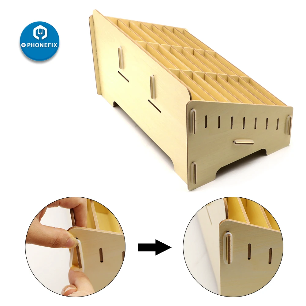Деревянная 24 отсека для хранения мультифункциональная коробка для хранения мобильного телефона управление коробка для хранения