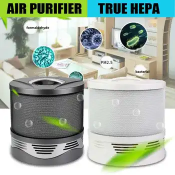 

Home Air Purifier True HEPA Filters Compact Desktop Purifiers Filtration Dust PM2.5 Remover Air Cleaner Mini Ionic Air Purifiers