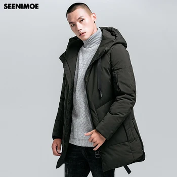 

Seenimoe 2019 New Winter Parkas Man Hooded Windproof Winter Jacket Brand Winter Jacket Thicken Plus Size M-4XL Mens Long Coat
