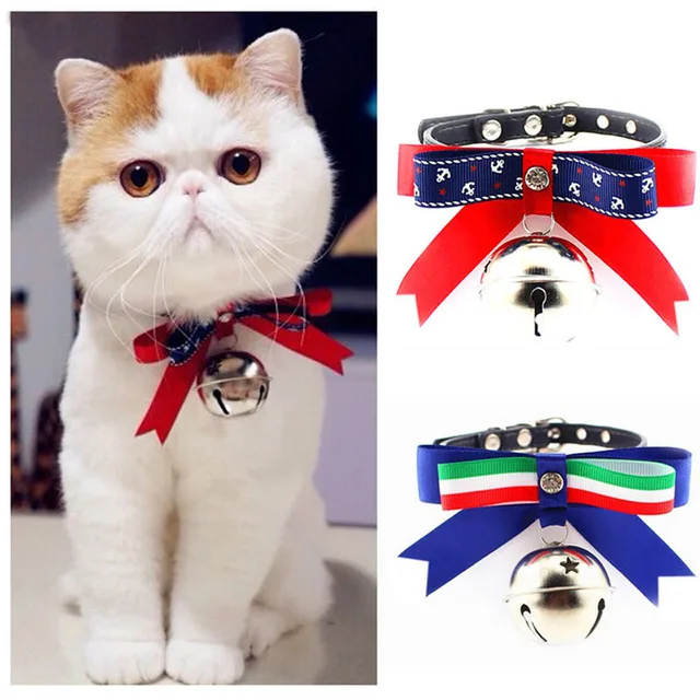 New Italy Designer Bow Tie Cat Collar with Super Bell,PU Leather