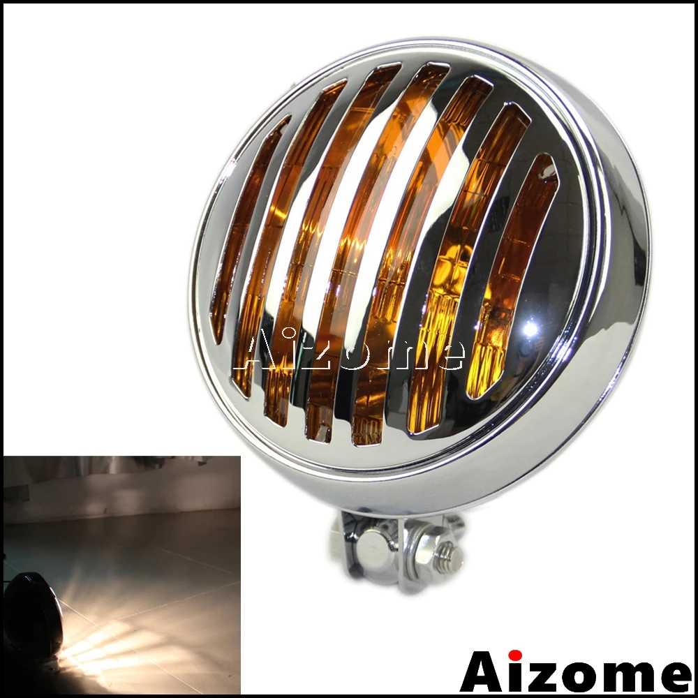5 3/4" Bottom Mount Headlight Vintage Style Motorcycle Headlight Prison Headlamp Retro Cafe