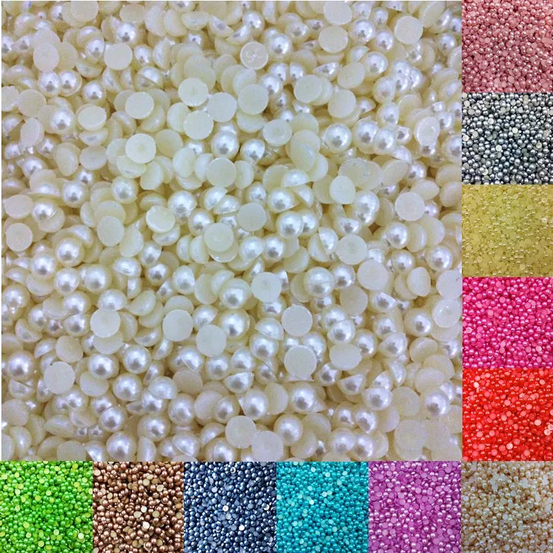 Sale 5mm 600 piece/lot FlatBack Acrylic Imitation  Pearl beads For DIY Decoration jewelry accessories