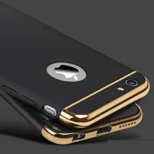 Роскошный Золотой Жесткий Чехол для iPhone 7 6 6s 5 5S SE задняя крышка Покрытие Съемный 3 в 1 Fundas чехол для iPhone 6 6s Plus 7 Plus сумка