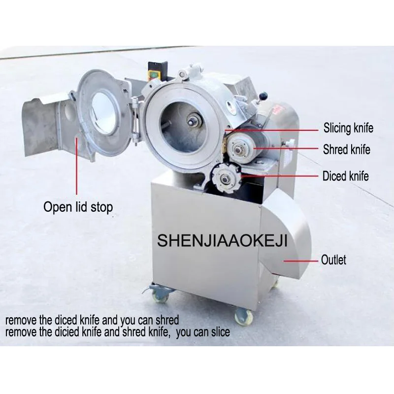 CHD-100 машина для нарезки кубиками 800-1000 кг/ч из нержавеющей стали многофункциональный нож для овощей, овощерезка спиральная 220 В 1 шт