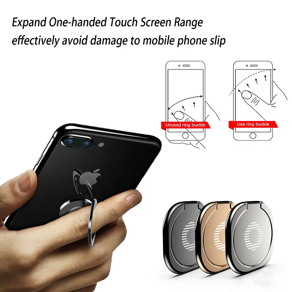 Ultra Thin Finger Ring Phone Holder for iPhone Samsung S10 Note 10 Plus Tablet Mobile Phone Ring Mount for Magnetic Car Holder