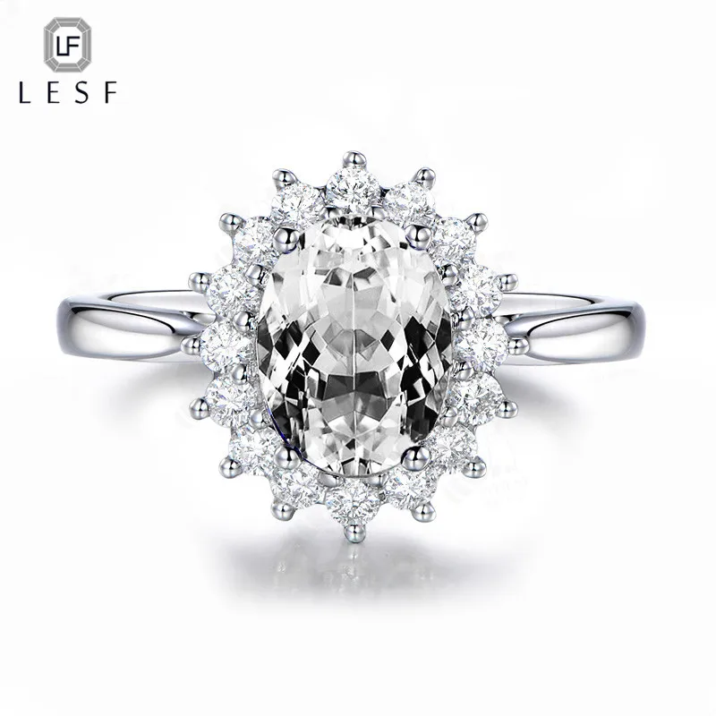 

LESF New product 925 Sterling Silver 2 ct Oval Cut Luxury Wedding Ring For Women Zircon Engagement Band Trendy Jewelry