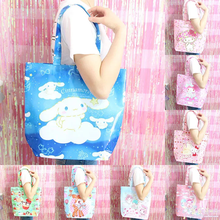 Мультяшная милая сумка hello kitty My Melody Cinnamoroll Собака Микки Минни маленькая Две звезды хозяйственная сумка сумки через плечо Экологически чистая сумка сумки