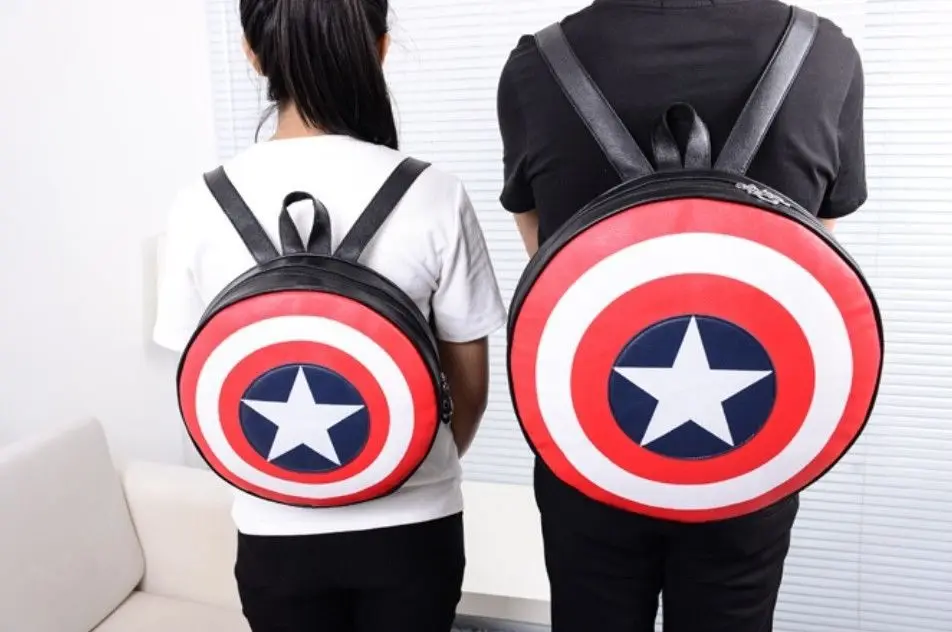 2017 New Fashion Marvel Avengers Captain America Shield Student 2017 New Fashion Marvel Avengers Captain America Shield Student Backpack Children Book Circular School Bag Kid Birthday Gift In Backpacks From Luggage