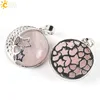 CSJA Croissant de Lune Collier Pendentif Rose Quartz Violet Cristal Évider Pentagram Étoiles Femelle Femmes Pierre Naturelle Bijoux E174 ► Photo 3/6