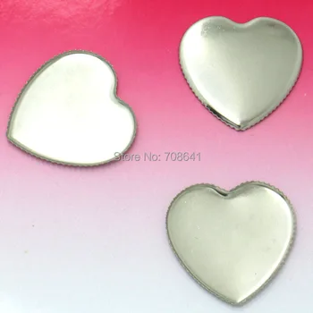 

25mm Blank Stainless Steel Heart Bezel Pad tray Bases Settings Cabochon Connector Findings for Floating Charm Lockets Making