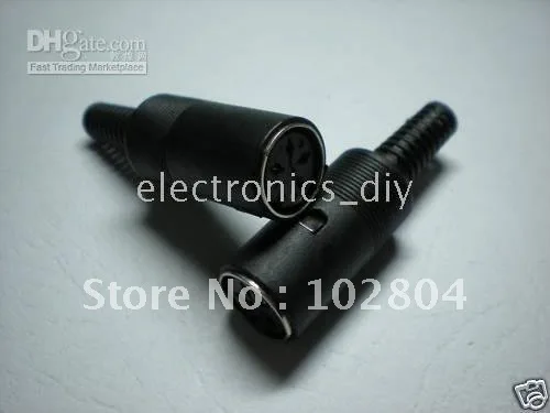 DIN Jack Гнездовой разъем 4 Pin или 5 6 7Pin 8 с пластиковой ручкой 10 шт в партии|pin material|pin