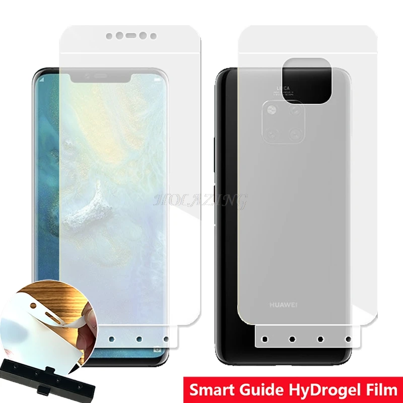 

Smart Guide Tool Soft AUTO Fixed Hydrogel Film Full Cover Screen Protector for Huawei Mate 20 Pro 6.39" Optional Front & Back