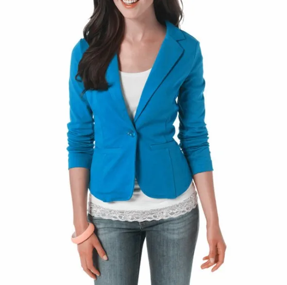 

2019 autumn women's casual small suit candy color casual small suit one button casual small suit