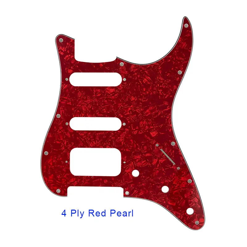 4 ply red pearl Pleroo аксессуары для гитары 11 винтовое отверстие накладки для Fender Stratocaster США/мексиканский стандарт ST HSS гитары ra царапины пластины - Цвет: 4 ply red pearl