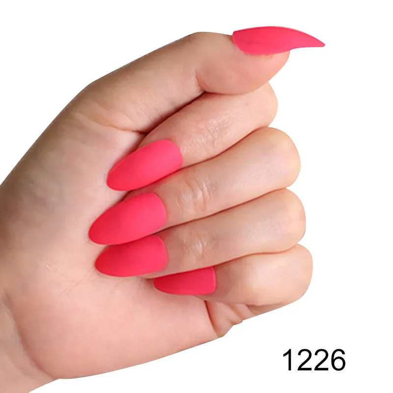 24 шт женские накладные ногти DIY матовые капли в форме накладные ногти MH88 - Цвет: 29
