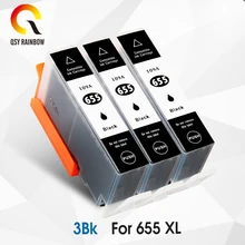 CMYK Supplies 3BK Совместимость hp 655 XL чернильный картридж для hp 655 с чернилами hp Deskjet 5525 6520 6525 6625 3525 4615 4625 принтер с чипом