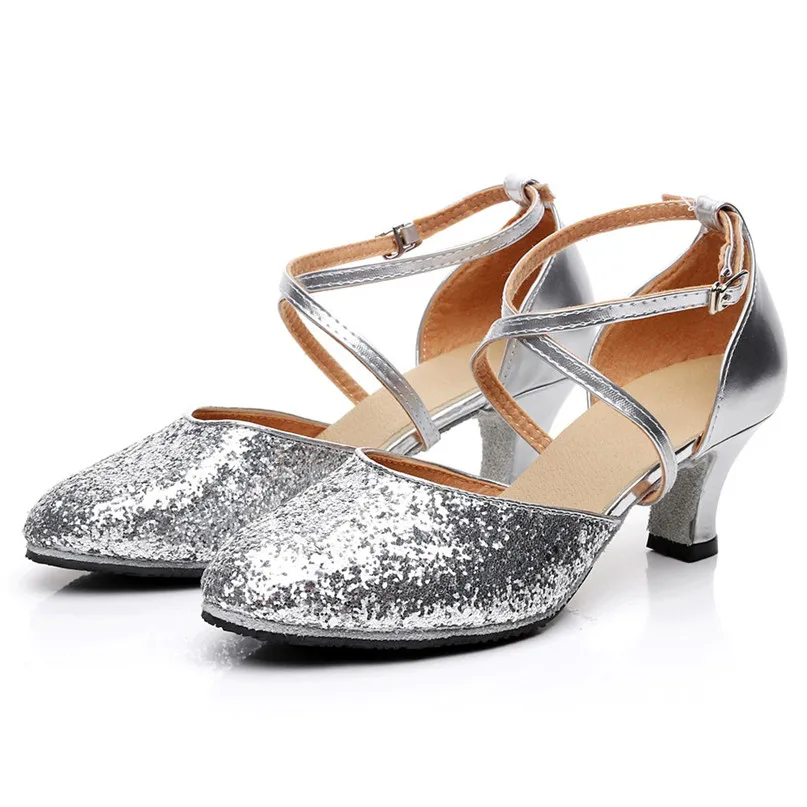 Women Dance Shoes Rumba Waltz Prom Ballroom Latin Salsa Dance Shoes Square Toe Wrap Dancing Shoes 5cm Heel #2P09 (27)