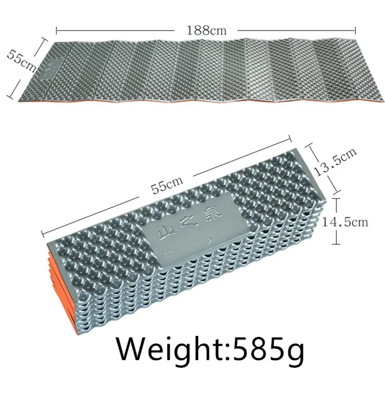 Кемпинг матрас спальный коврик складной Яйцо Слот Йога сумка для пляжного коврика влагостойкий IXPE+ алюминиевая фольга зеленый оранжевый
