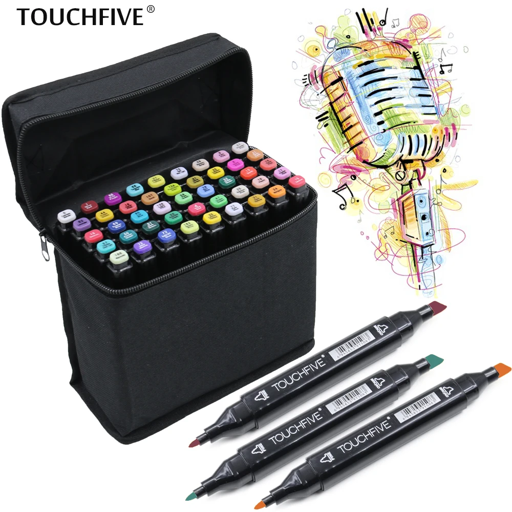 

TouchFIVE 168 Colors Watercolor Oily Alcoholic Dual Headed Manga Painting Markers Sketch Set Liners For Drawing