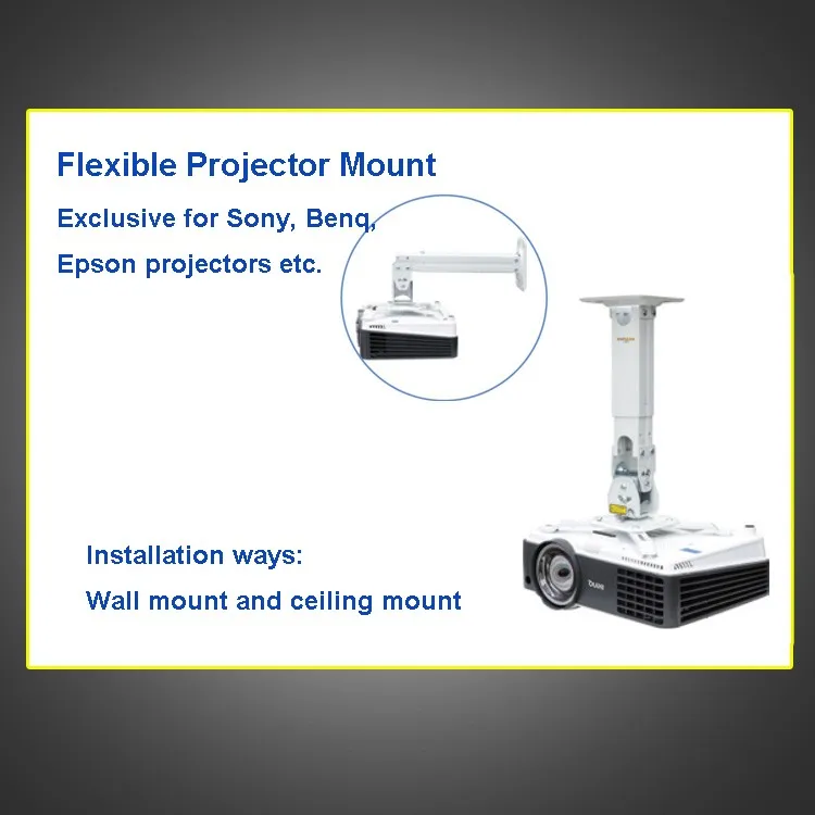 Универсальный гибкий аудио/монтаж проектора потолок/настенный кронштейн с регулировкой по высоте, 290-390 мм