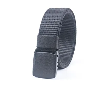 

blue color Tank pattern black canvas nylon belt anti-allergy smooth buckle tactics outdoor leather bandwidth 38MM