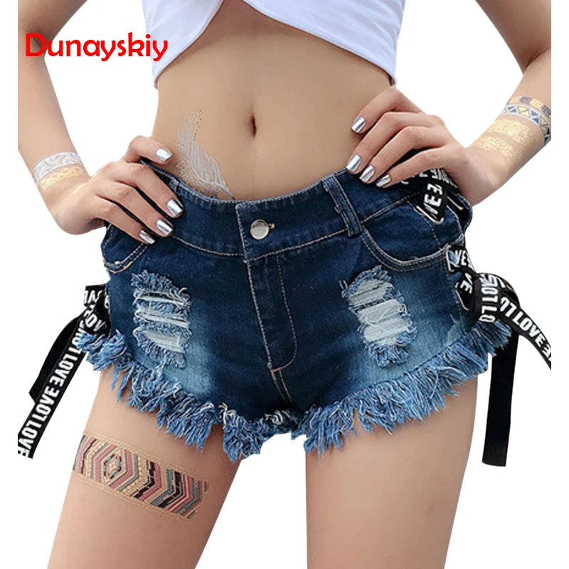 Sexy Tassel Denim Booty Shorts Bandage Vintage Cute Bikini Sexy Jeans