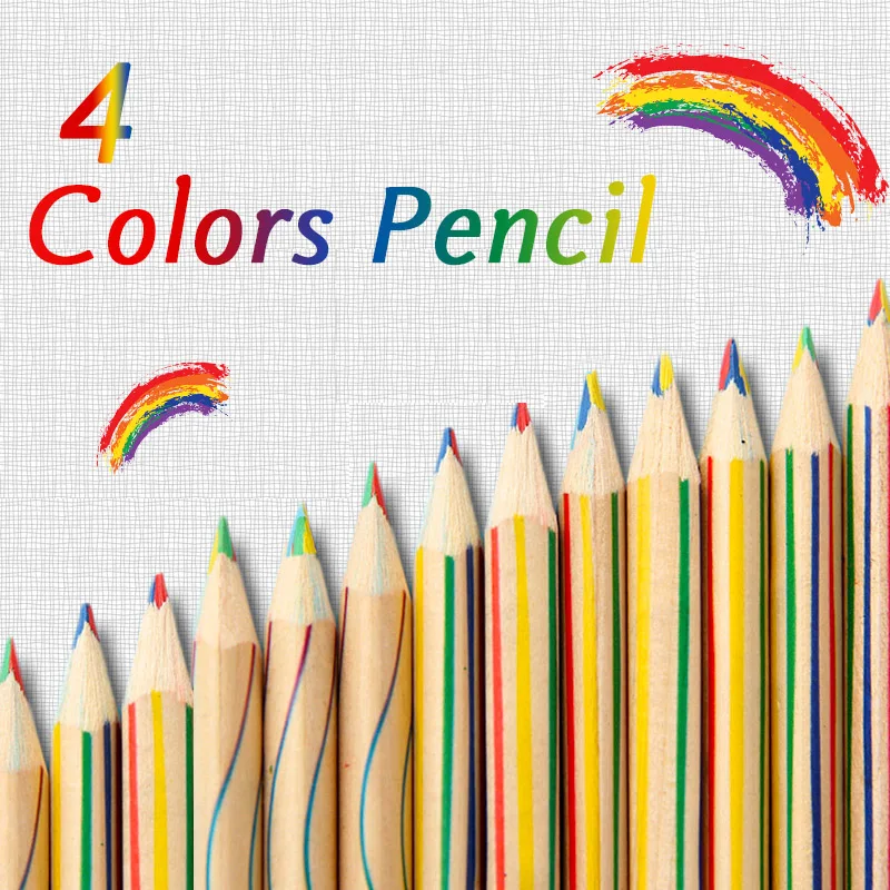

5pcs/lot DIY Wooden Colored Pencil Wood Cute Kawaii Rainbow Color Pencils For Gift School Graffiti Drawing Painting Stationery