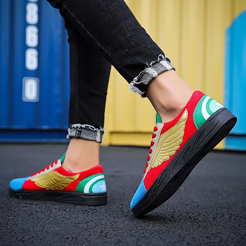 Sneakers Lace Respiráveis Homens Sapatos vermelho Outono Pu Casuais Retro Casual Costura Baixos Up Moda Primavera Vulcanizar Misturadas Dos Ouro Cores prata Dourado gtaqxv7