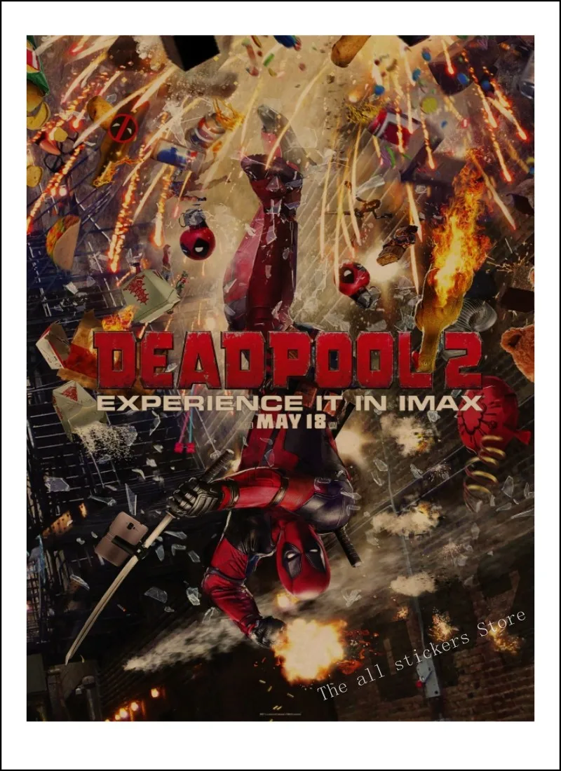 ВИНТАЖНЫЙ ПЛАКАТ marvel deadpool плакат настенные наклейки для детских комнат. Deadpool Marvel супергерой Ретро плакаты. Наклейки на стены. /807 - Цвет: 14