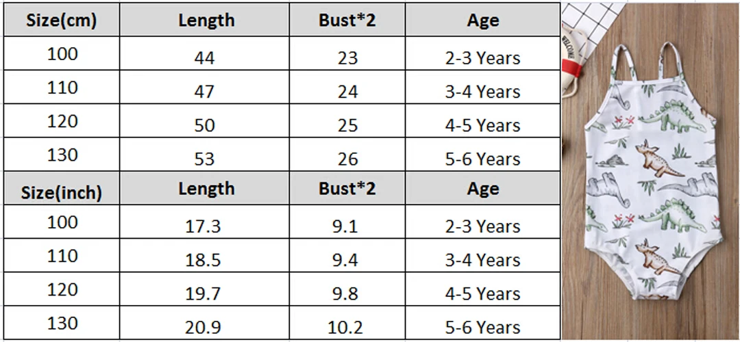 Летний детский купальный костюм для маленьких девочек, купальник бикини с рисунком динозавра, пляжная одежда без рукавов, детский купальный костюм для девочек, От 2 до 6 лет