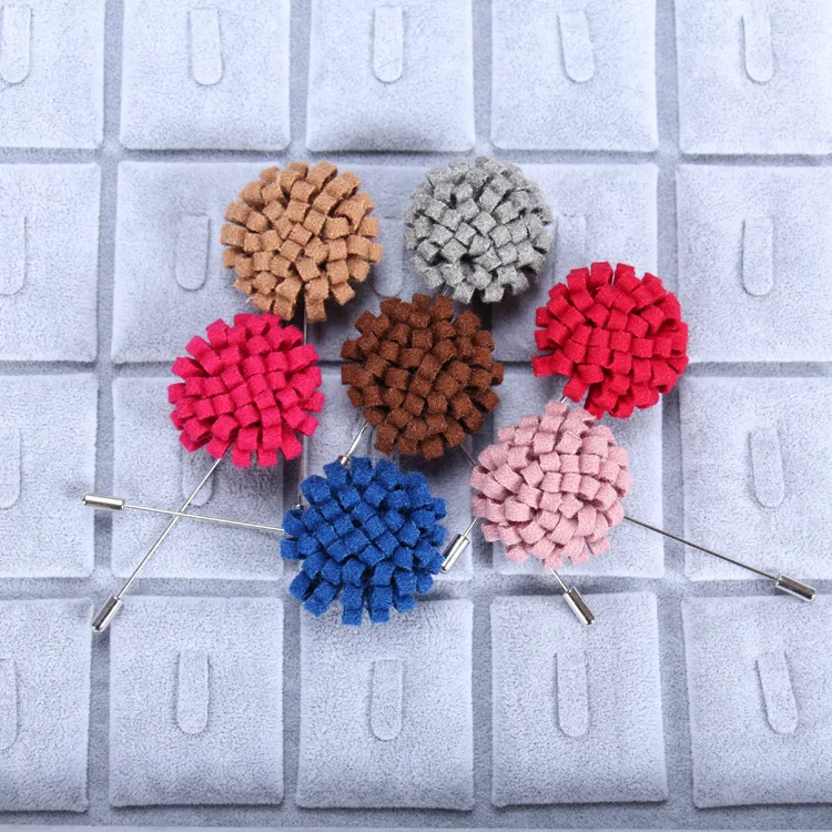 

20 pcs/lot , Mens Loop Felt Lapel Flower Pin Wedding Boutonniere