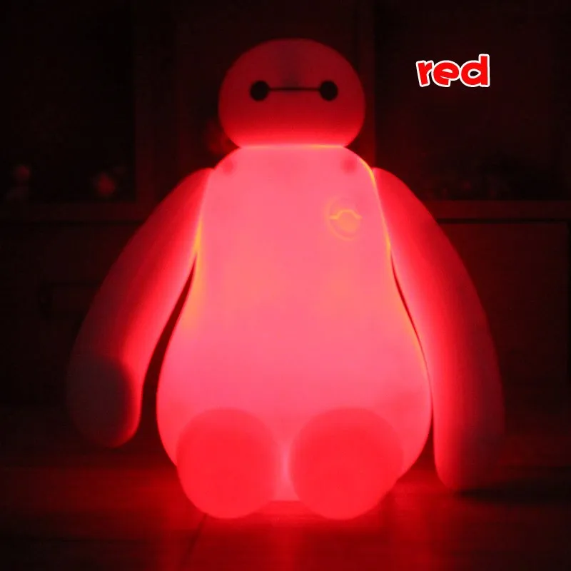 RGB с регулируемой яркостью Креативный Большой Герой милый мультфильм Baymax светодиодный usb зарядка Ночной светильник спальня лампа детский подарок ночник для детей