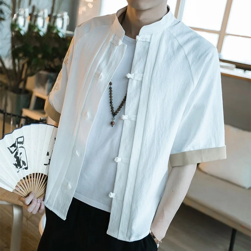 Традиционная китайская рубашка повседневные свободные топы блузка Новое поступление Блузка традиционная китайская одежда для мужчин TA222